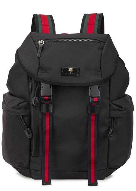 small gucci backpack black|gucci black canvas backpack.